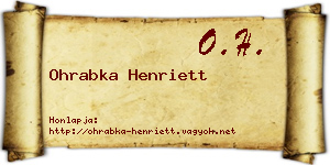 Ohrabka Henriett névjegykártya